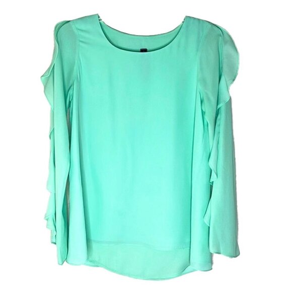 ❤️ 🆕 DESIGN LAB Aqua Blouse Size XS - Picture 1 of 5